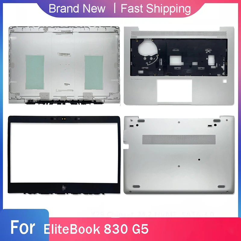 New Bottom Base Case For HP EliteBook 830 G5 Laptop LCD Back Top Cover Front Bezel Palmrest Upper Rear Lid A B C D Shell Silver