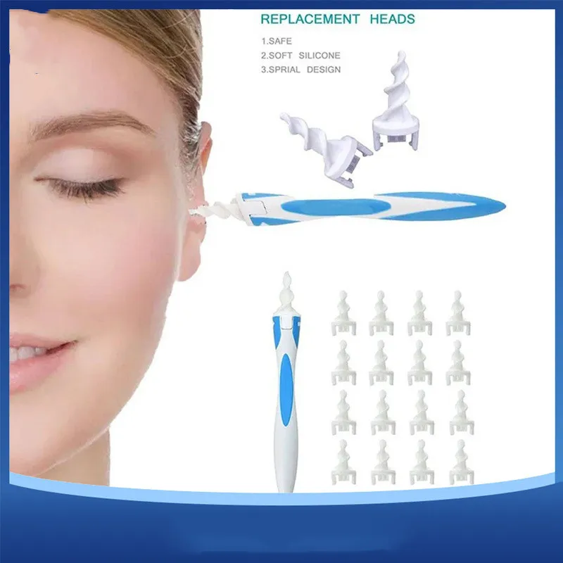 

Инструмент для удаления ушной серы для маленьких детей, средство для чистки ушей с мягким силиконом, 16 сменных насадок, просто для захвата экстракта ушной серы