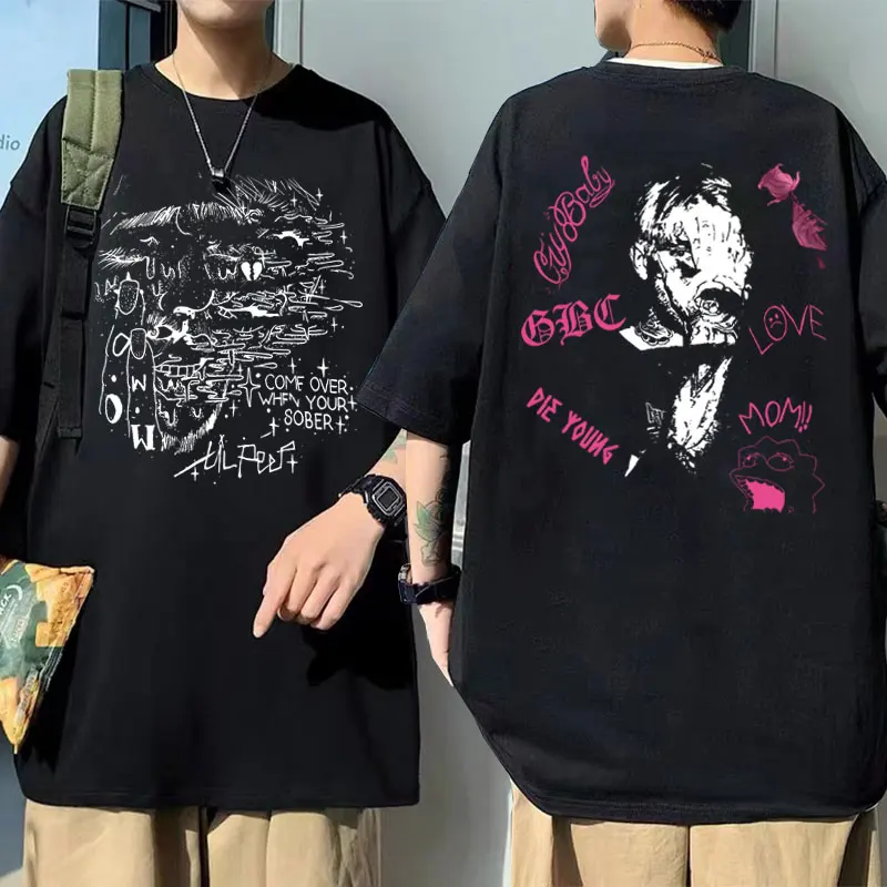 

Lil Peep Baby Come Over When Your Sober Tshirt Men Women Hip Hop Rapper T-shirts Men's Vintage Black Oversized Short Sleeve Tees