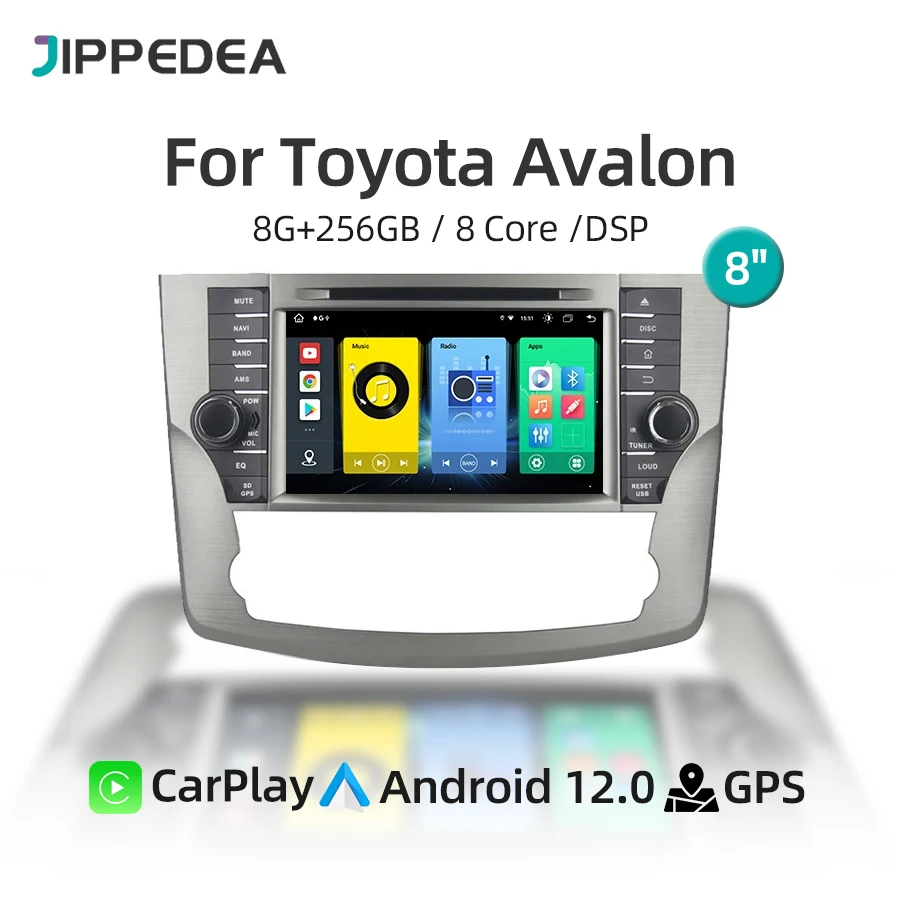 Android 13.0 Wireless CarPlay Car DVD Multimedia Player 4G WiFi GPS Navigation Bluetooth Car Radio For Toyota Avalon 2011-2013