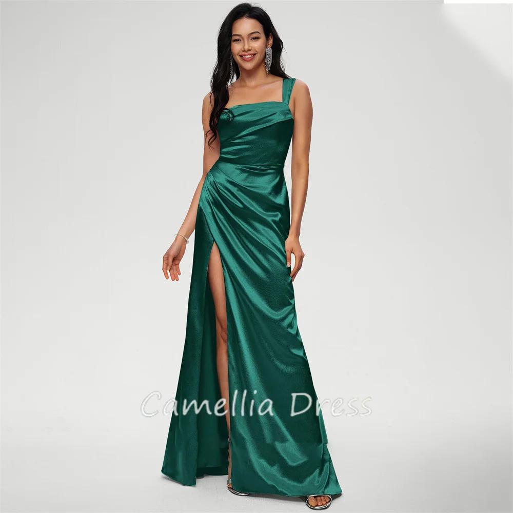 Sexy Column Evening Dresses One-Shoulder Prom Dresses Floor-Length Satin Formal Dresses Vestidos De Fiesta فساتين السهرة