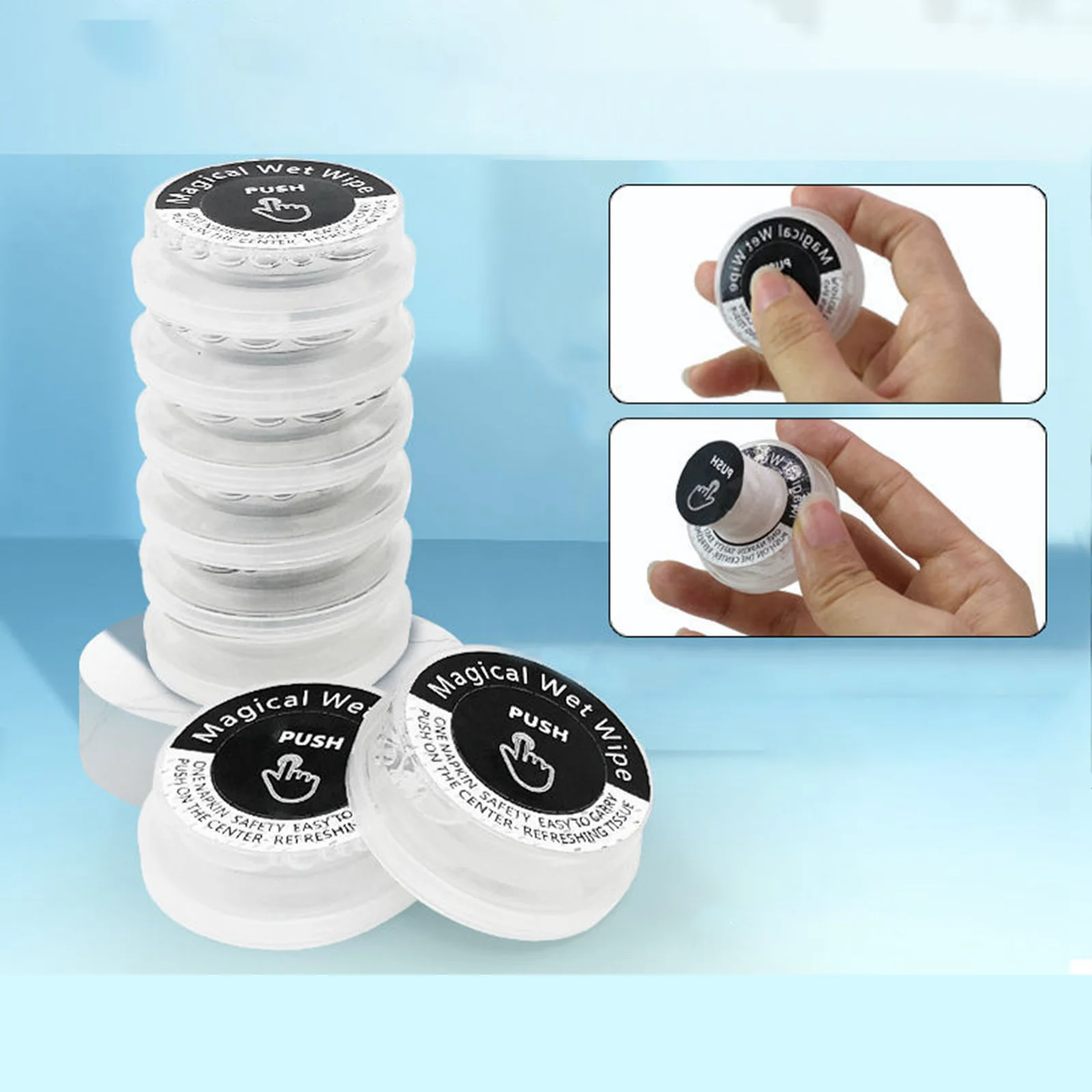 10pcs/50pcs Compressed Towel Soft Toilet Paper Tablet Mini Compressed Coin Tissue Portable for Sports Cleaning