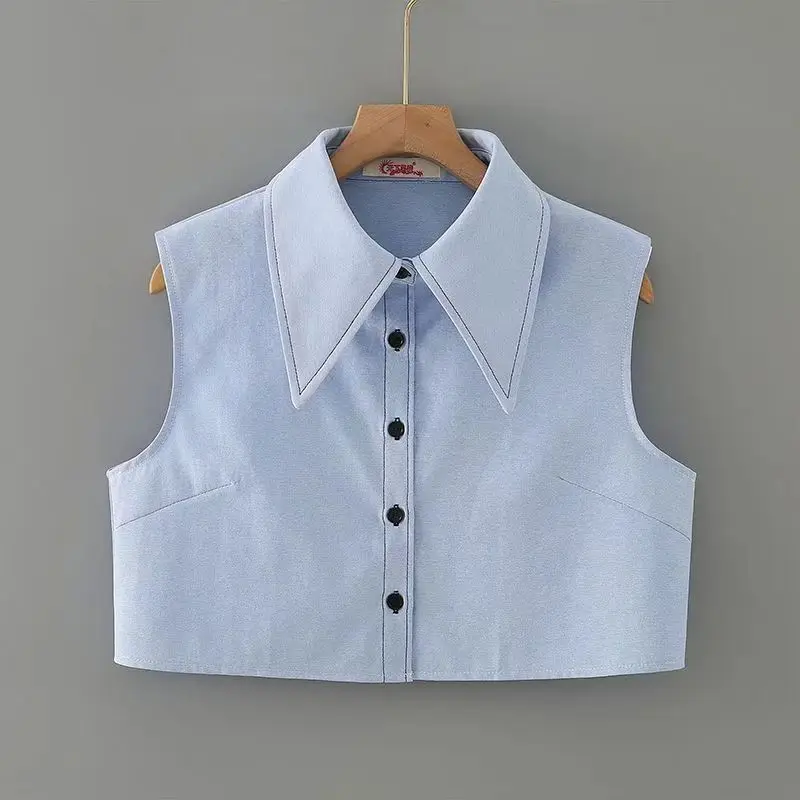 Wide Lapel Shirt Fake Collar For Shirt Collars Solid Shirt Lapel Blouse Top Men Women Black White Girls Top Clothes