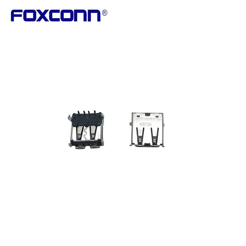 Foxconn UB11123-4R1-4F USB2.0 A Matrixes Counter Mouth Socket 90 Degree Bend Foot