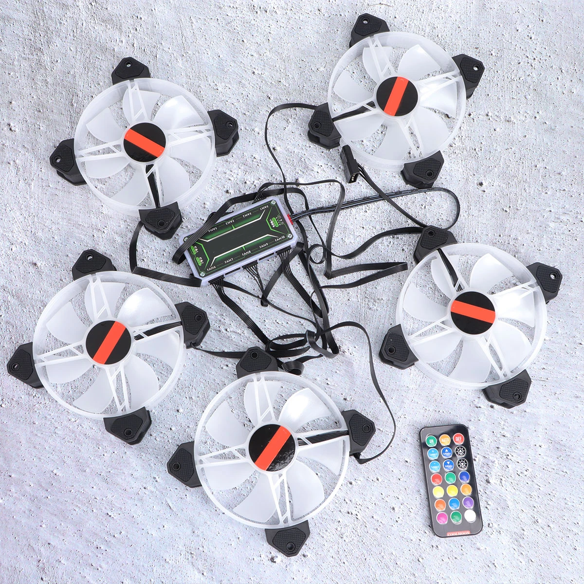 

5 Pcs Computer Cooling Fan Laptop Cooler Ac Powered Colorful Rgb Fans Case Mute