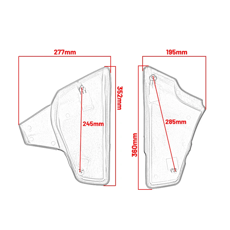 Motorcycle Battery Side Covers Left Right Black Fairing Guard For Honda VLX600 VT600 C CD Shadow Steed VT400 1999-2008 2007