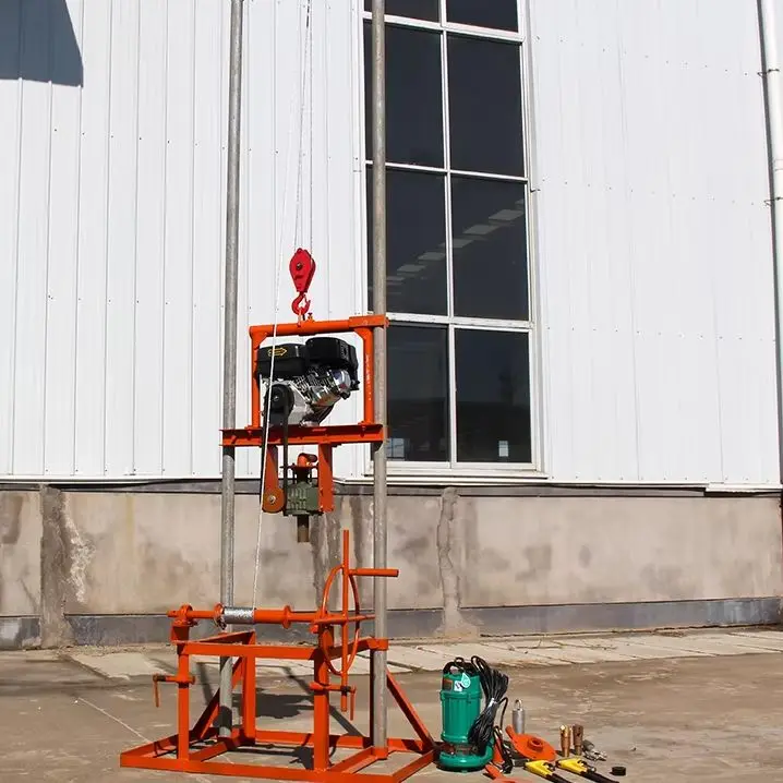 

Customized Mini Small Water Well Drilling Rig Manual Petrol 80m Depth Portable Drilling Machine For Sale