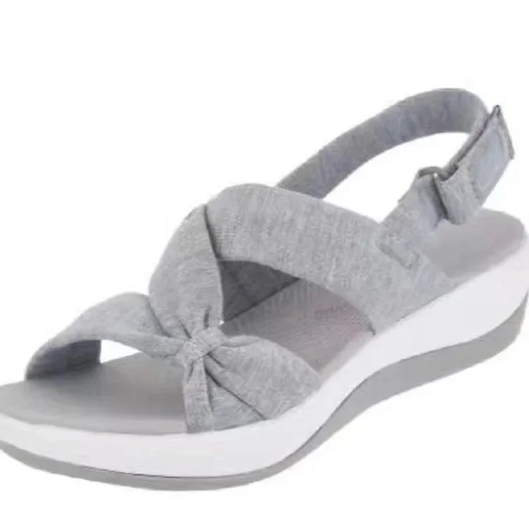 Women Sandals 2024 Summer Closed Toe Roman Women Bow Platform Wedges Sandals Women Sandals Plus Size 42