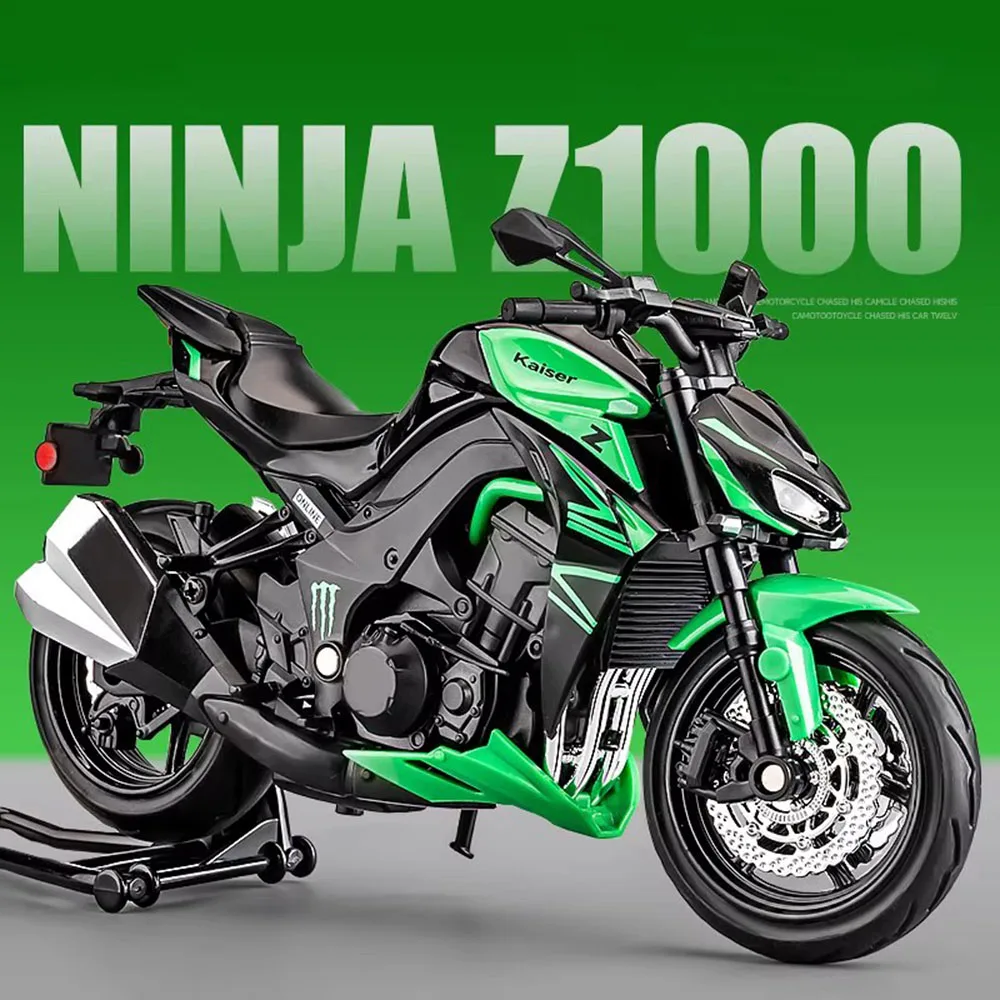 1:12 Scale Z1000 400 Alloy Motorcycle Model Toy Car Pull Back Shock Absorption Simulation Motor Models Children's Gifts Toys