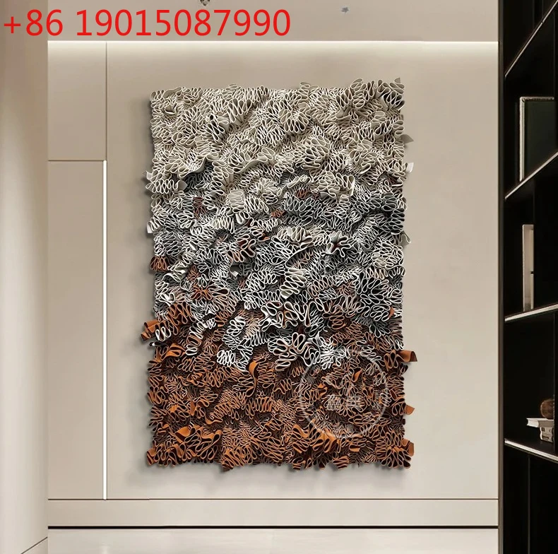 Leather craft hanging painting, foyer painting, living room background wall decoration painting, 5d three-dimensional