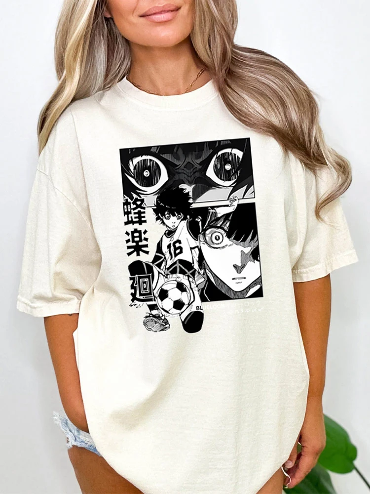 Bachira Meguru Graphic Streetwear Tshirt Women Anime BLUE LOCK Tops Casual Short Sleeve Cotton Tee Football Manga Fashion TShirt