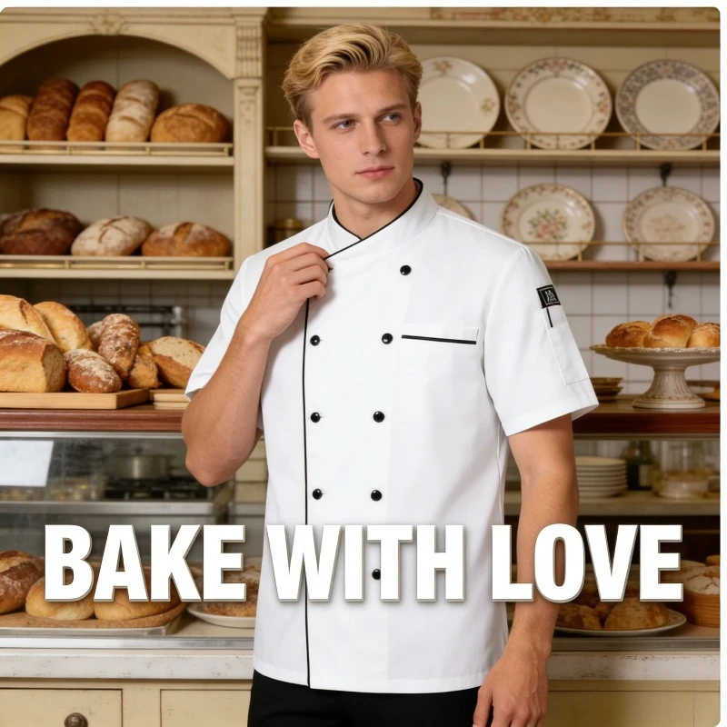 

Рабочая рубашка для поваров в ресторанах и отелях, однотонная, мужская, с коротким и длинным рукавом, дышащая униформа для поваров