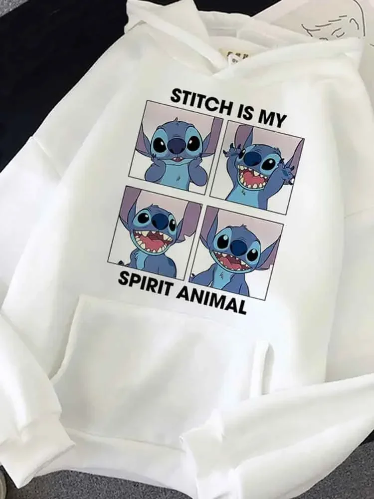 Cute Mickey Lilo Stitch Women\'s Hoodie Harajuku Goth Villains Bad Girl Printed New Cartoon Funny Hoodies Y2k Women Clothing