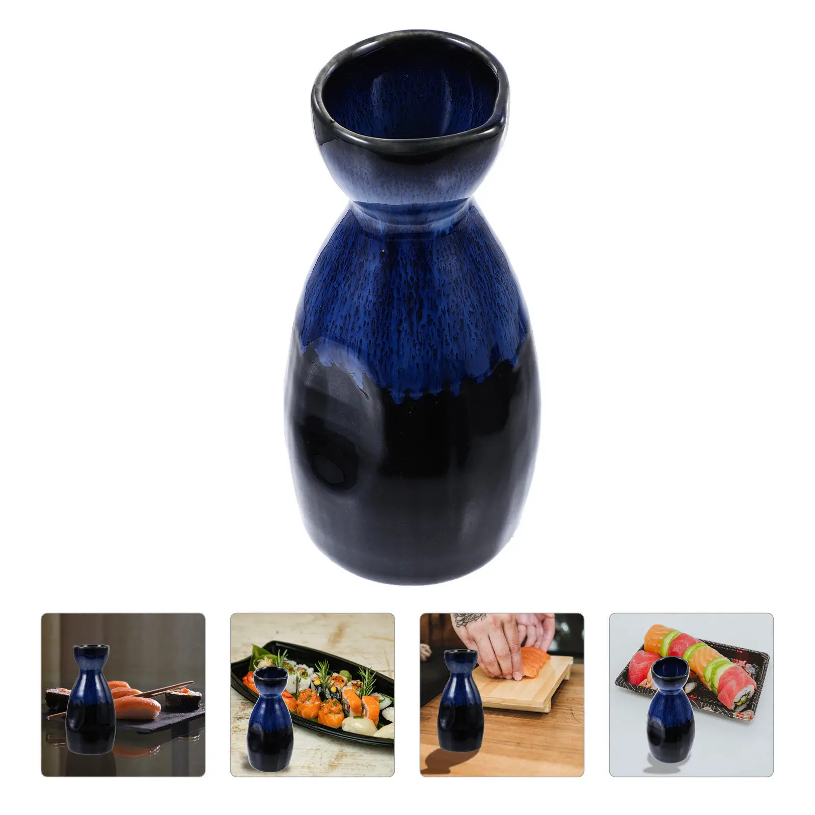 Ceramic Sake Bottle Japanese Style Tea Coffee Water Jar for Hot Cold Beverage Serving and Entertaining