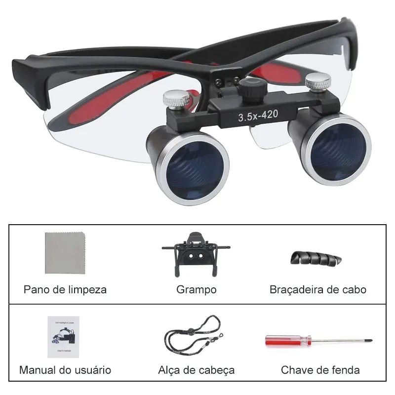 

Dentistry Binocular Magnifier 2.5X 3.5X Ultra-lightweight Optical Loupes 320-420mm Magnifying Glass for Dental Surgery