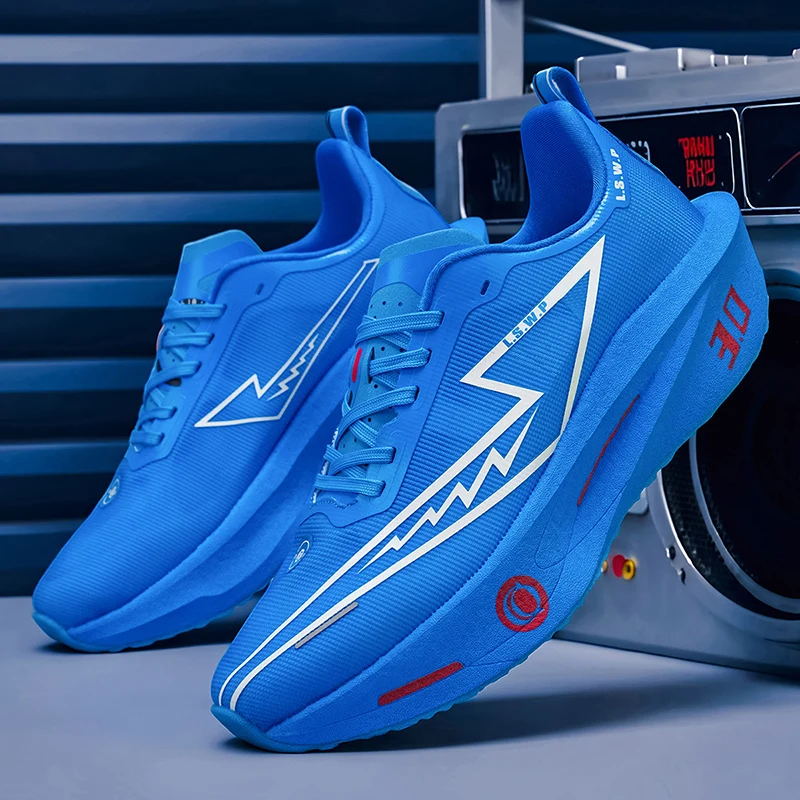 Men's Running Shoes, Breathable, Comfortable, Shock-Proof, Off-Road and Road Running Shoes, Mesh Non-Slip, Durable, Lightweight Outdoor Camping Running Shoes, Suitable for All Seasons, Fashionable Casual Soft-Soled Walking Shoes
