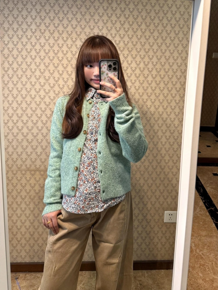 

Soft Cozy ort Sve Long Sve Women's Knitted Sweater Cardigan Outerwear Sweet Sle Autumn New Arrival Korean Sle