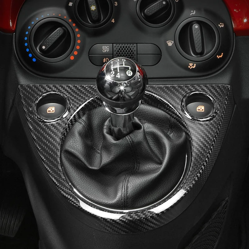 

Carbon Fiber Car Central Control Gear Shift Panel Frame Stickers Trim For Fiat 500 Abarth 595 695 2012-2024 Car Accessories