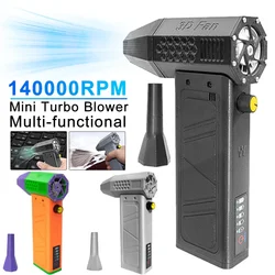 140,000rpm mini turbo ventilador de ar elétrico display energia handheld turbo jet ventilador poeira mais limpo poderoso ventilador duto de alta velocidade