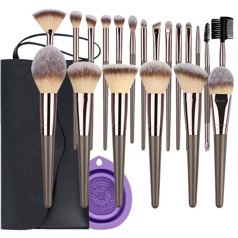 Ensemble de pinceaux de maquillage doux et moelleux, fard à barrage, fond de teint, correcteur, mélange, fard à joues, pinceau Kabuki, outil de beauté professionnel pour femme, 1-15 pièces