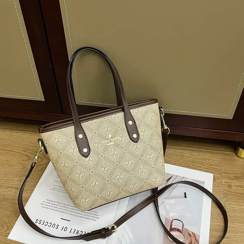 2025 ¡Nuevo! Bolso de mano de color contrastante de lujo ligero de alta gama |   Diseño de hombro portátil para mujer