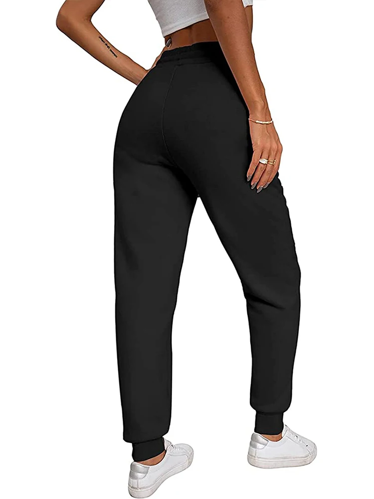 Women's Baggy Sweatpants High Waisted Athletic Joggers Pants with Pockets Drawstring Lounge Trousers Winter Warm Sweatpants