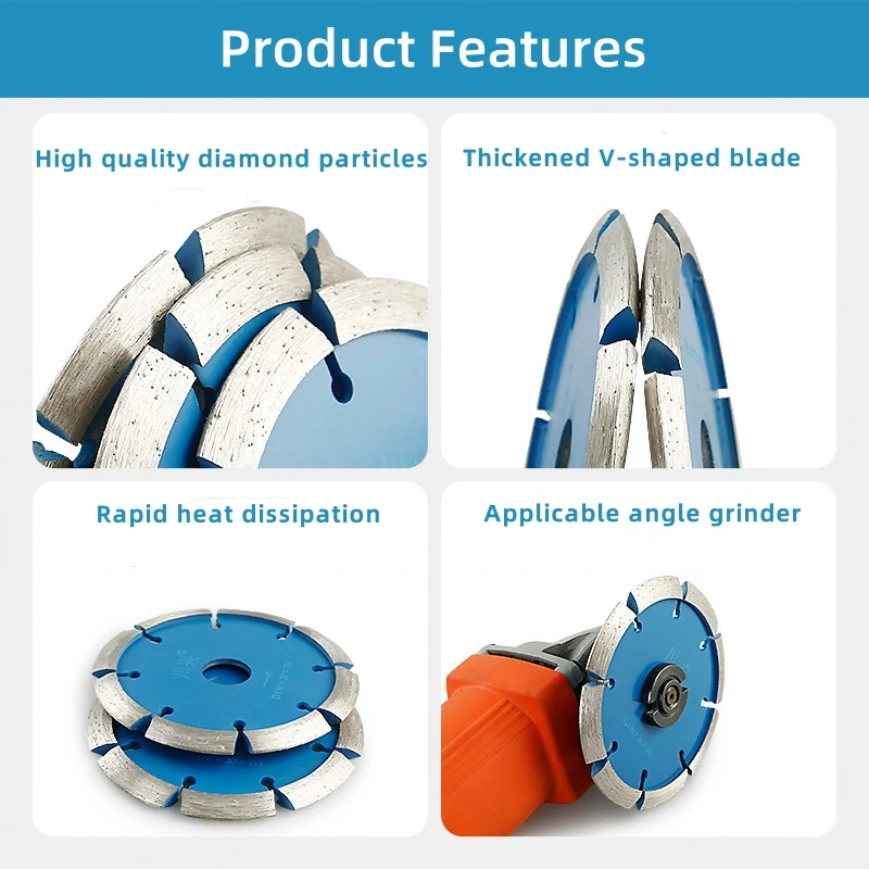 V-shaped Cutting Blade Thickened SDC Saw Blade Stone Concrete Floor Slotted Angle Grinder Bevel Grinding Blade