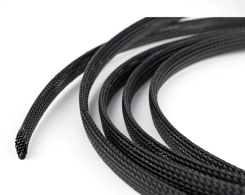 Dropship 1/5/10/50M Black Insulated Braid Sleeving 2/3/4/6/8/10/12/14/20/25mm Tight PET Wire Cable Gland Protection Cable Sleeve