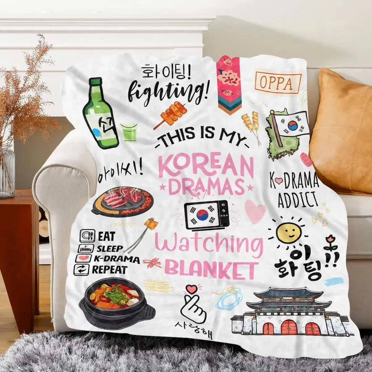 

Мягкий плед с изображением героев корейских дорам для женщин, фанатов K-Pop, уютный декор для дома, идеально подходит для подарка и отдыха