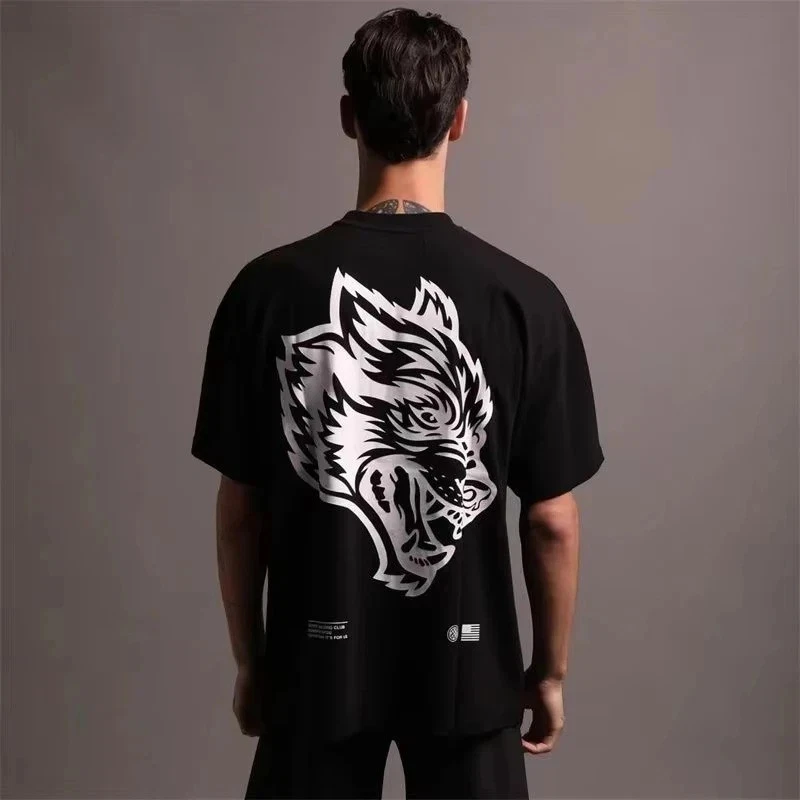 Wolf Head Sports Fitness Training Gym Leisure T-Shirt Men's and Women's Luxury Brand Top 2026 New Art