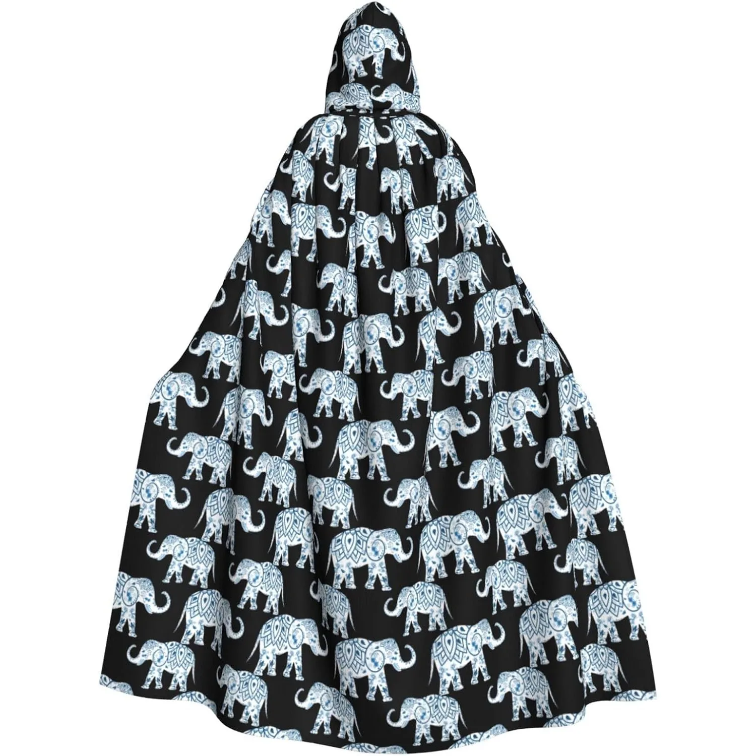 

Накидка с капюшоном для взрослых и принтом слона, карнавальная праздничная накидка, халат для косплея, костюм для вечеринки, готический карнавал