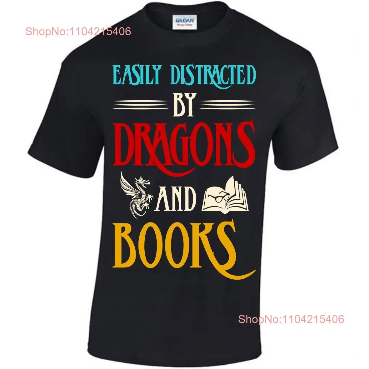 تي شيرت تشتيت التنانين والكتب بسهولة باللون الأسود والأبيض والأحمر والأصفر والأرجواني والأخضر والأزرق والرمادي والوردي S M L XL XXL 3XL 4XL 5XL