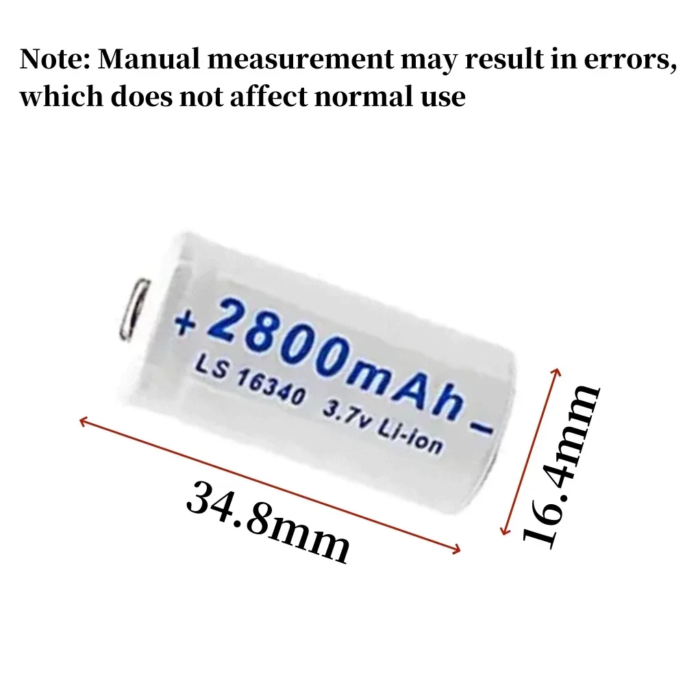 2800mAh 3.7V nuovo CR123A RCR 123 ICR 16340 batteria telecamera di sicurezza batteria ricaricabile agli ioni di litio L70 Plus caricabatterie