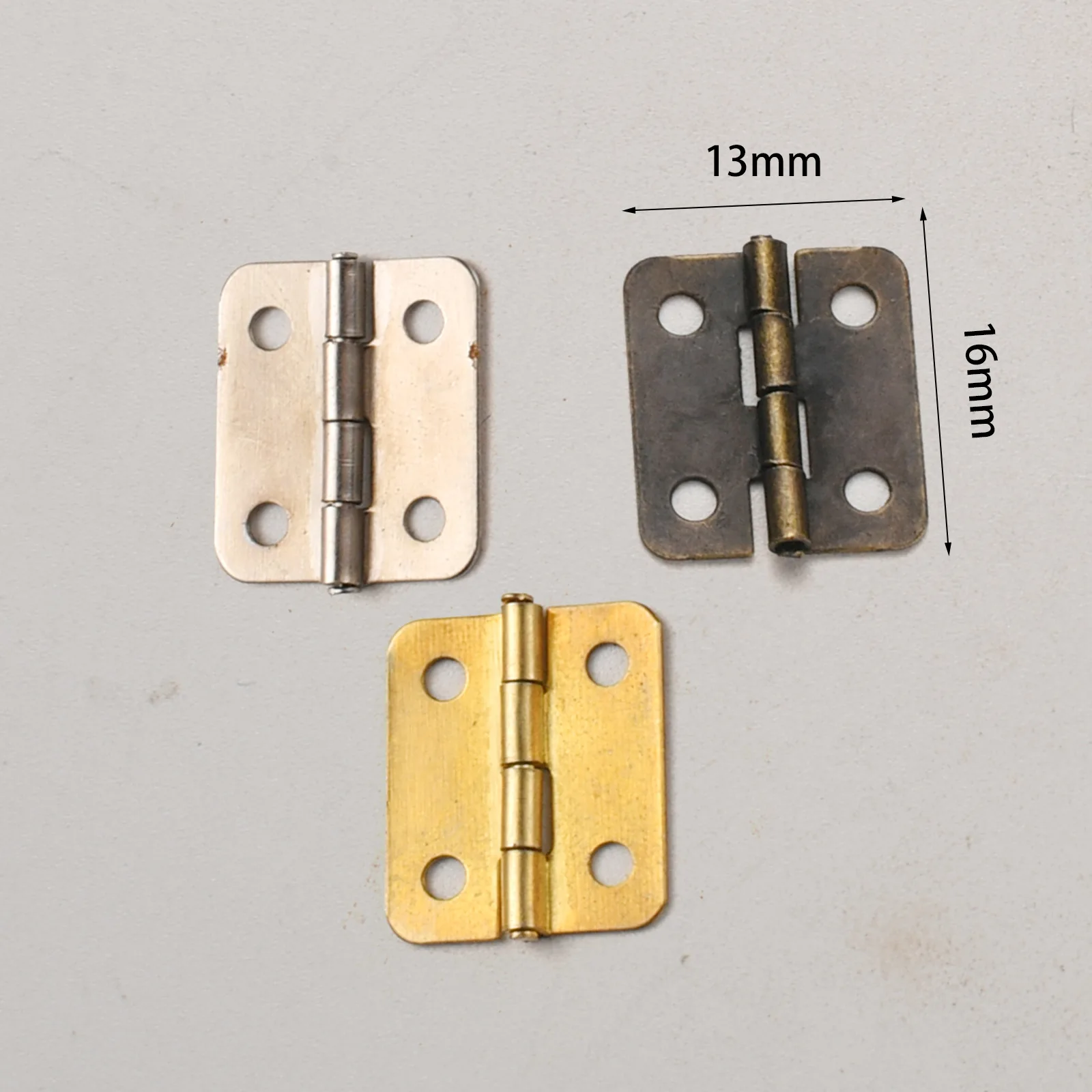 6 minutes rounded corners 16 * 13mm iron sheet flat hinge wooden box hinge packaging iron sheet thickness 04 wooden box accessor
