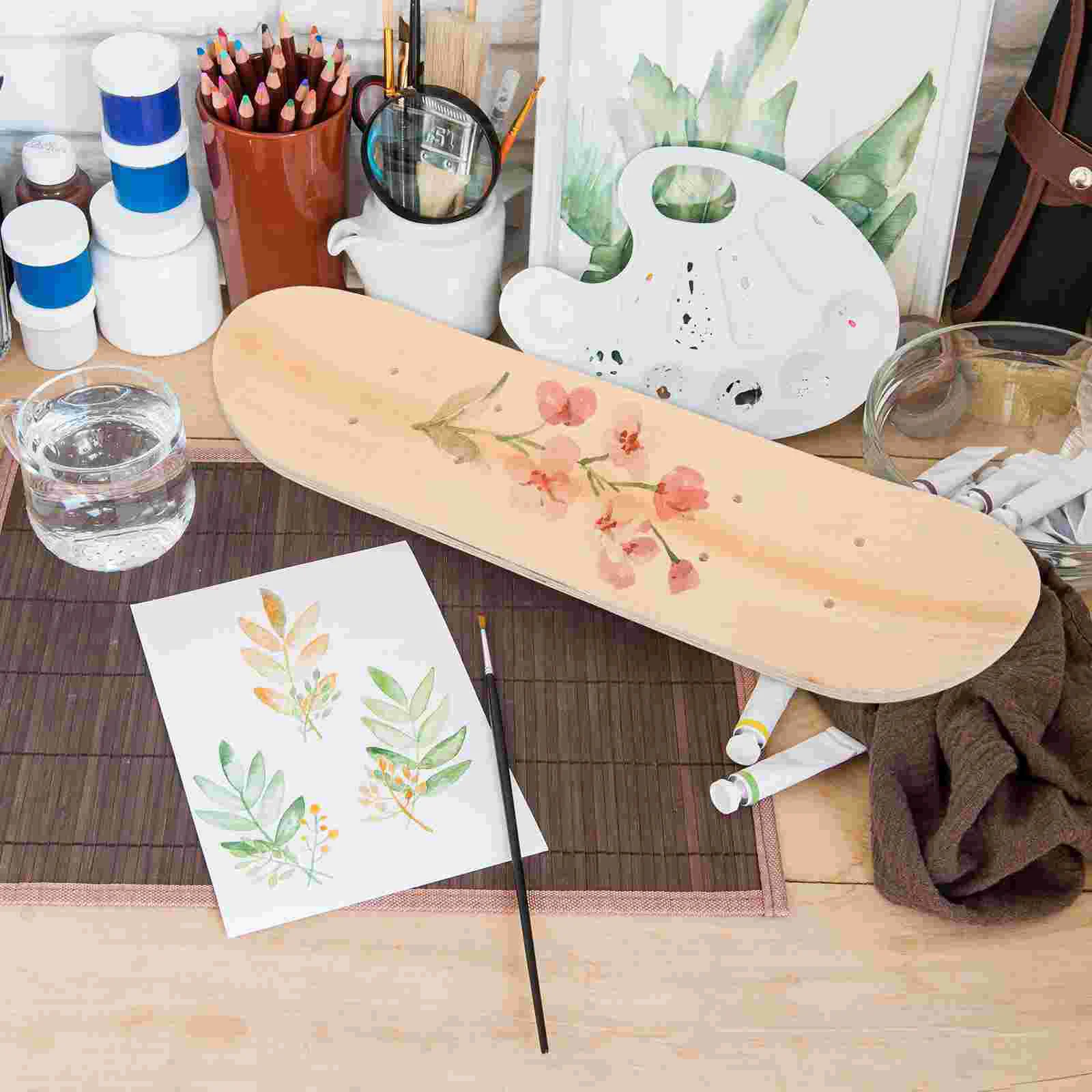 Unfinished Skateboard Decks DIY Hand Painted Children's Blank Longboard Mini White