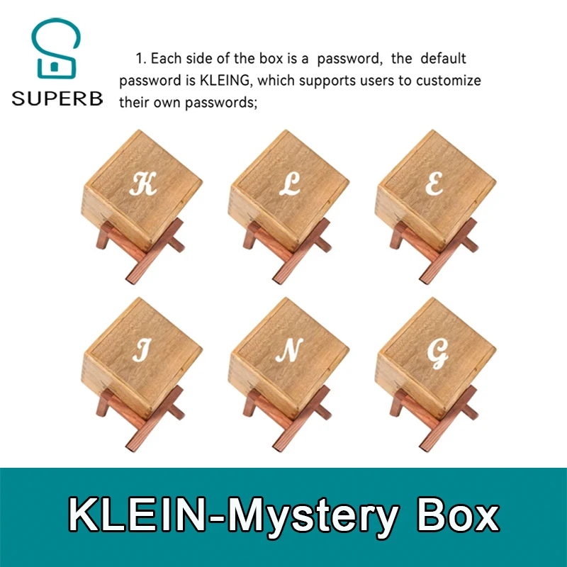 ห้องหลบหนี Klein Mystery Box เปิดกล่องตามลําดับที่ถูกต้องเพื่อเปิดเบาะแส ห้องหลบหนีปริศนาไม้ Superb 1987
