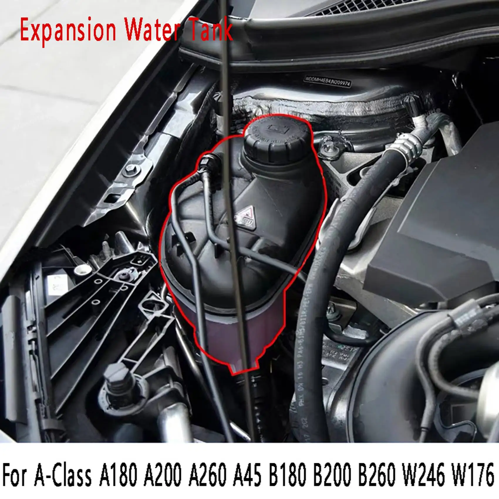 Car Expansion Water Tank for Mercedes-Benz A-Cl  A180 A200 A260 A45 B180 B200 B260 W246 W176 Engine Coolant Reservoir