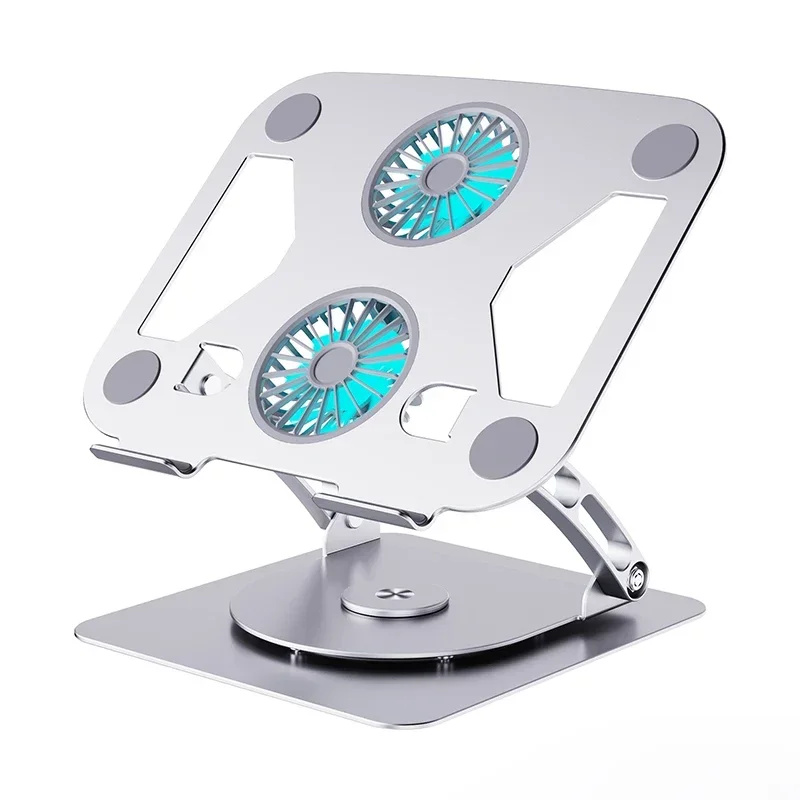 2FanLaptopCoolerStandLiftingLaptopCoolingStandNotebookRiserAnti-slipForAllTabletLaptopAdjustableBracket