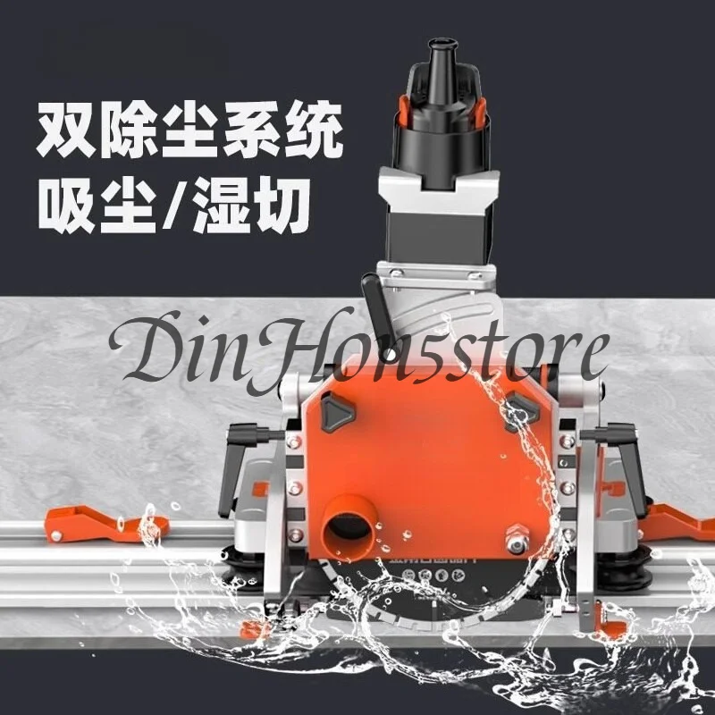 Tiebang electric track tile cutting machine rock slab stone floor tile 45 degree chamfering straight cutting machine marble