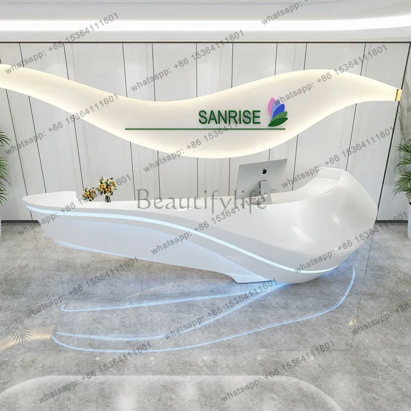LJY Vintage Storage Reception Desks Decor Checkout Classic Drawers Reception Desks Solid Wood Small Mostrador Recepcion Furnitur