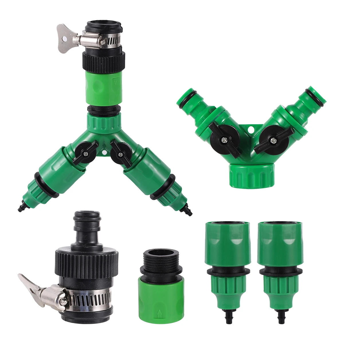 Y-Shaped 3-Way Valve Kit Garden Irrigation Faucet 16mm Quick Nipple Connector Automatic Plant Watering Device Joint With Switch