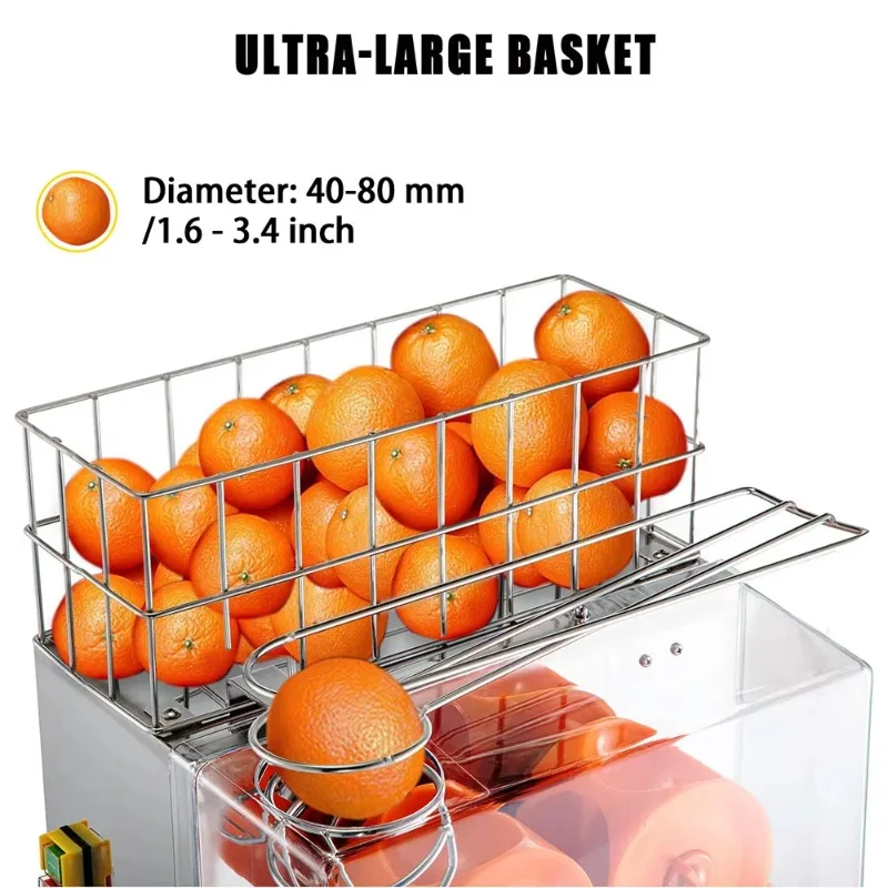 Commercial Stainless Steel Housing 120W Power Juicer Orange Juicer Citrus Juicer