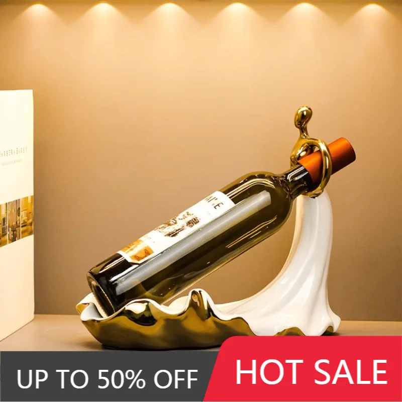 Ceramic Wine Rack Modern Luxury Wine Bottle Holder Creative Restaurant Decorative Barware Shelf Kitchen Home Bar Accessories