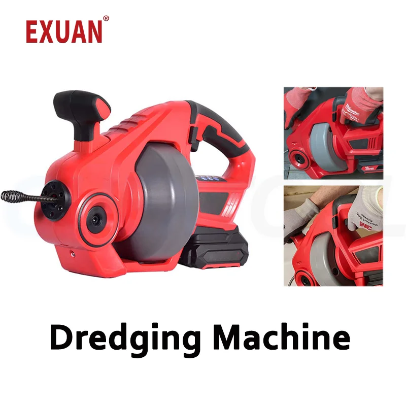 Pipeline Dredging Machine Automatic Telescopic Household Cleaning Tools Sewer Toilet Clogged Pipeline Unclogger Lithium Battery