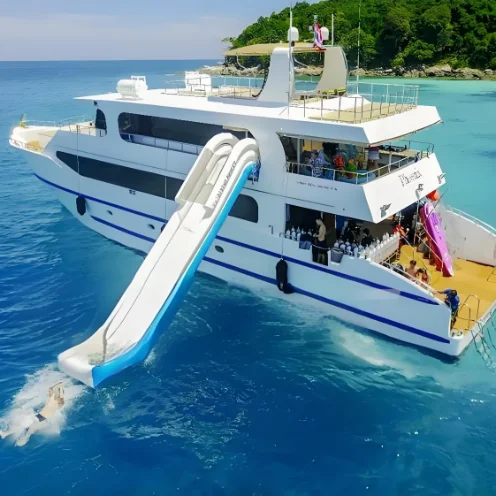 

Floating Inflatable Yacht Water Slide for Sale Flyboat Slide for Yacht Play Equipment Inflatable Water Slide