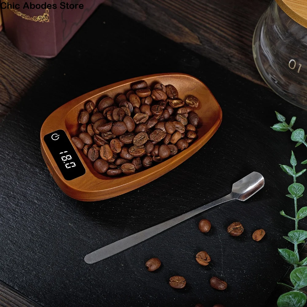 

Tortoise Shell Pattern Electronic Tea Scale Long-lasting Battery Life 0.1 Gram Accuracy Coffee Scale Plastic Touchscreen