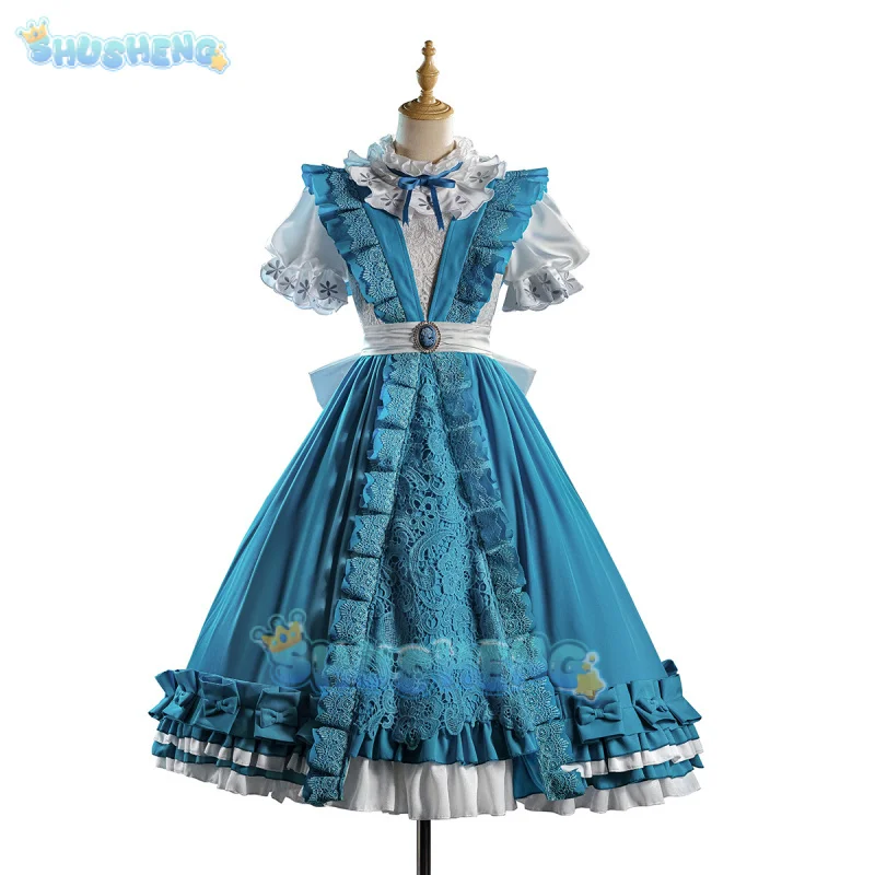 لعبة الهوية الخامس الصحفي تأثيري حلي أليس في دريم لاند فستان الهالوين كرنفال حفلة عيد الميلاد لعب الأدوار الملابس