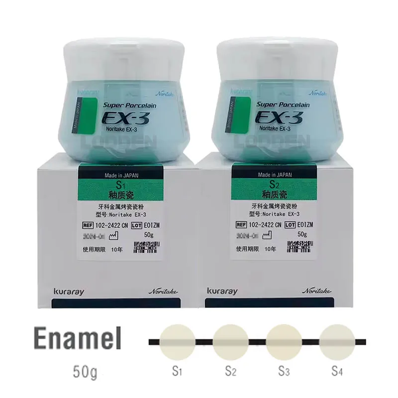 

Ex-3 Noritake Speed Enamel s1 s2 s3 50g/box Dental Lab Metal Porcelain Powder Enamel Porcelain