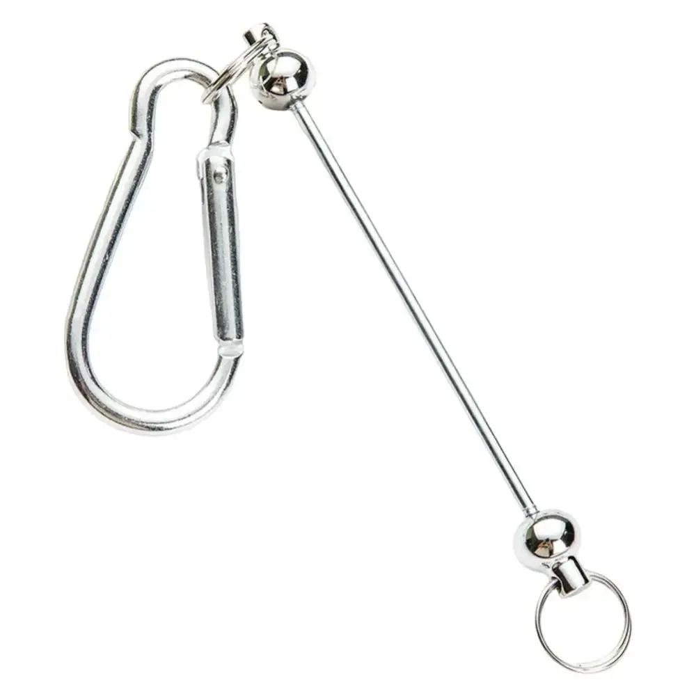 Stainless Steel Gourd Carabiner Keychain with Extension Rod Quick Link Mountaineering Hook Durable Lightweight