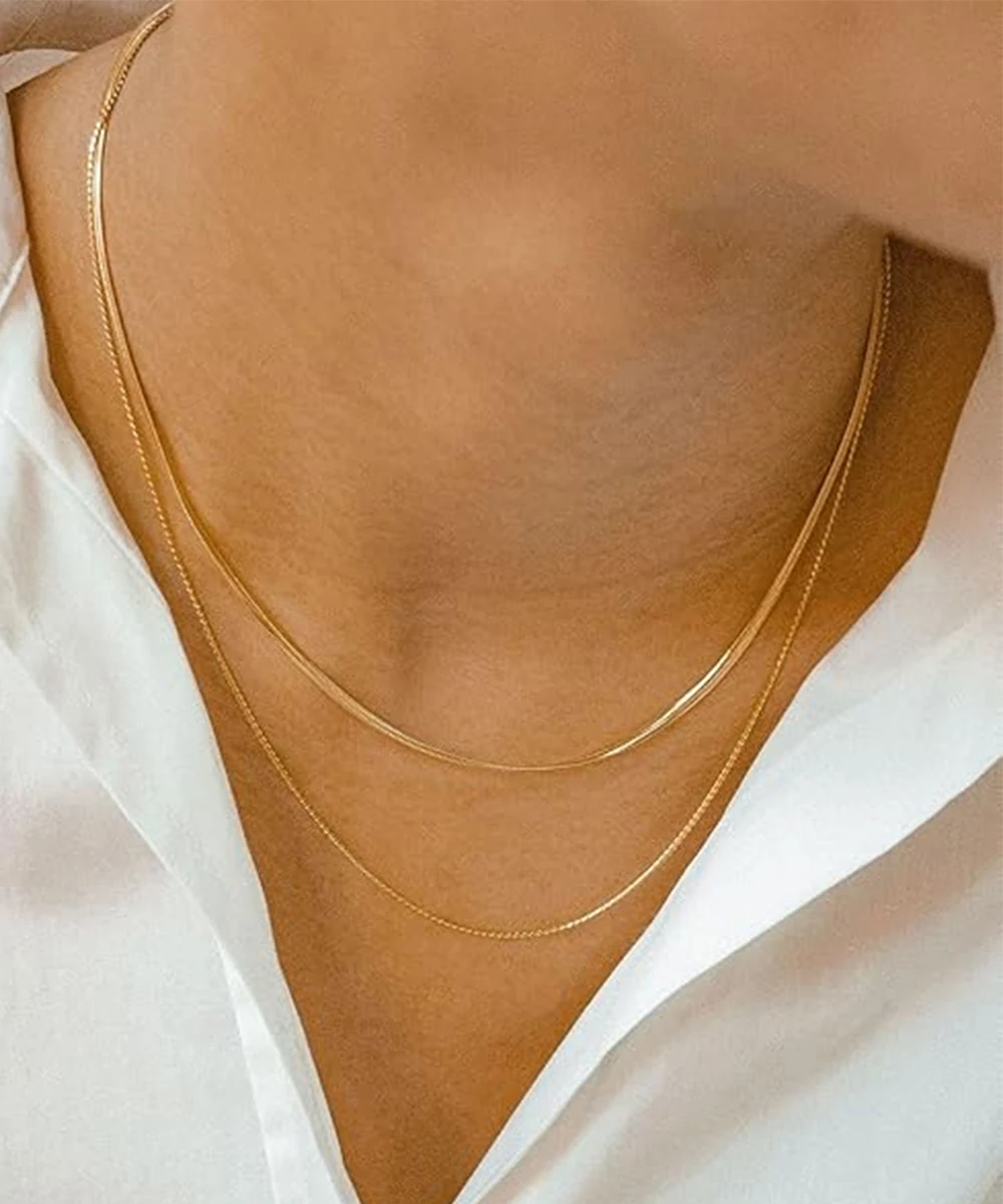 Badu Dainty Gold Chain Necklace Set 5